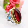Italian golden and silver anari stone ring for Men. 