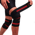 2Pcs Knee Wrap for Gym Support Strap - 2 Stripes Black and Red - Knee pad Leggings High Stretch Elastic - Breathable Knee Pain Relief Strap - Gym Squat Lifting Wraps Knee/Elbow/Ankle Supports - Size 2 meter. 