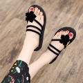 【FOOT SOFA】 Fashion Women Slippers Summer Outdoor Light Weight Cool Shoes Ladies Flat Flip-flop Black Non-slip Basic Home Sandals. 