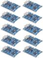 Pack of 10 TP 4056 Charging Module 1A 18650 Lithium Battery Charger Micro USB and Type C Battery Protection BMS - 3.7V. 