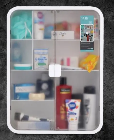 Ivory%20Bathroom%20Cabinet%20Transparent%20PVC%20Door%20-%20Image%202