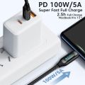 TOOCKI 100PD + QC USB C to USB C Cable 1m Type C Charger Fast Charging Cable 5A PD 100w USB C Cable with LED Display, 480Mbps Data Nylon Braided USB C Cable for iPhone 15 Pro Max Galaxy S23 iPad Pro. 
