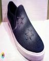 Blue Denim Stars Sneakers for Men. 