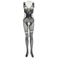 Seamless Fishnet Bodysuit  Dress For Night Wear and Parties Full Black Body Stocking for Girls and Women Flexible Nighty Free size. 