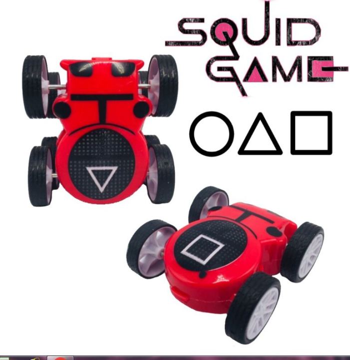 Set of 2 Mini Pull-Back Cars – Squid Game Themed 360° Rotating Friction Toys – Durable and Fun Birthday Gift for Kids