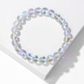 Fashion Crystal Moonstone Bracelet Flash Shining Stone 8mm Beads Bracelet For Men Women Elastic Jewelry Handmade Wristband. 
