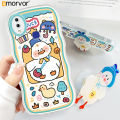 AMORVOR for Vivo V11i Back Cover With Free Holder Cartoon Animals Soft Wavy Phone Case Camera Protection Transparent TPU Soft Cover. 