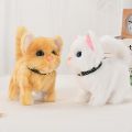 New Electric Pluh Cat Cognitive Ability Interactive Ability Fine Workmanhip Barking Walking Electric Cat Pluh Toy for Kid. 