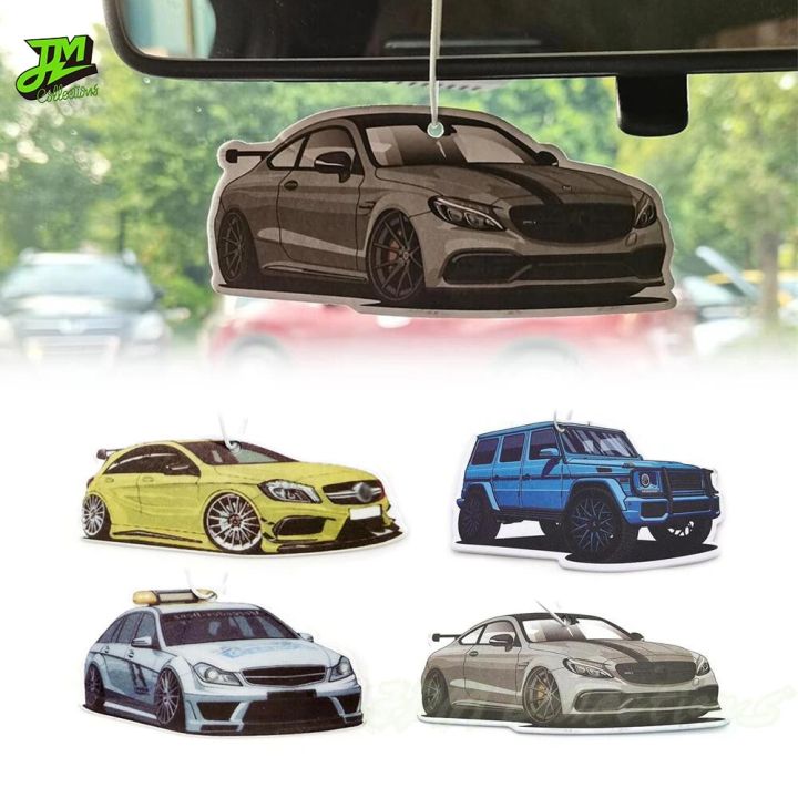 Car Air Freshener Hanging Rearview Mirror Perfume Pendant Solid Paper For Mercedes-Benz Interior C63 G63 A Class A45 Accessories
