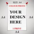 Customized Photo Print Your Own Design Size A4-Digital print-photo print- colour print-Premium Glossy Photo Paper A4 8x12 inches size. 