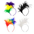 Colorful Mardi Gras Feather Headband Flapper Headpiece Adult Party Costume Hair WANNA. 