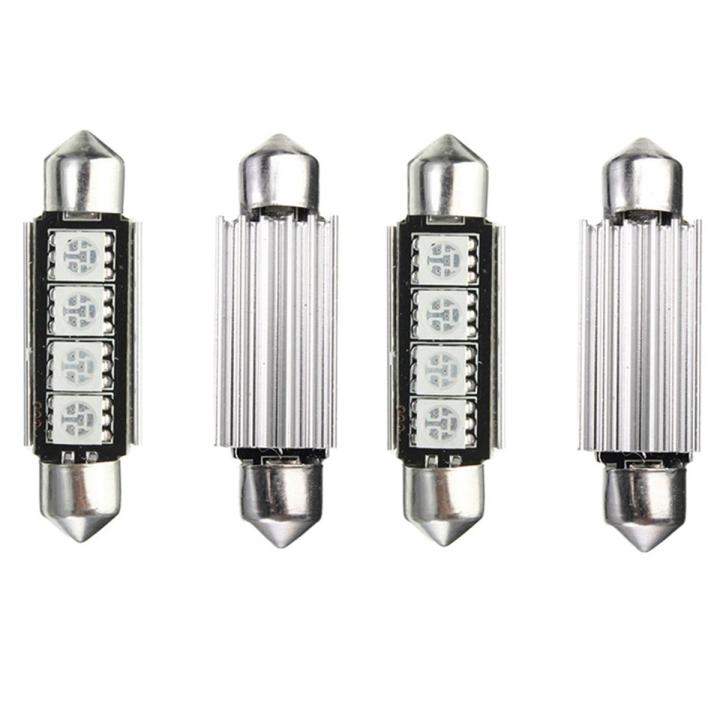 4X Red 4-SMD 5050 LED Map/Dome Interior Light Bulb 42MM Festoon 2.2W DV 12V