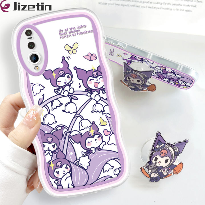 Jizetin for Huawei P20 Pro Back Cover + Free Pop Socket Sweet Melody Soft Wavy Shape TPU Phone Case For Girls Boys