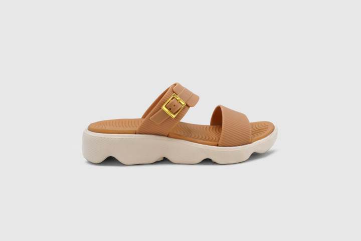 Deluxe Footwear open peach Double-Strap Slippers For Women Slides - SS26