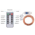 8Mode USB 100 LED String Fairy Lights Remote Control 5M/10M Copper Wire Garland Lamp for Wedding Home Party Decoration. 
