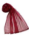 Maroon Color Net Dupatta Stole Stoller for Girls and Kids – Stylish and Versatile Light weight Narrow Net Dupatta For Girls Net (lehriya) Dupatta. 
