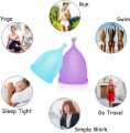 【FASHION】 Reusable Menstrual Cup Silicone Period Cups Comfortably Use For 12 Hours Tampon And Pad Alternative Feminine Hygiene Product. 
