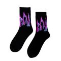 2 Pairs Purple Flame Tube Cotton Socks Male And Japanese Couples Skateboard Socks Street. 