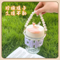 Portable 350ml Clear Glass Cup with Straw – Cute INS Girls Heat-Resistant Travel Drinking Bottle. 