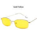 Unisex Rectangle Metal Frame Sunglasses Fashion Small Retro Shades UV400 Sun Glasses Eyewear for Men Women Goggles. 