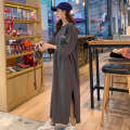 Fat mm summer outfit new lazy short sleeved loose over knee plus size dress 200 pounds long T shirt skirt. 