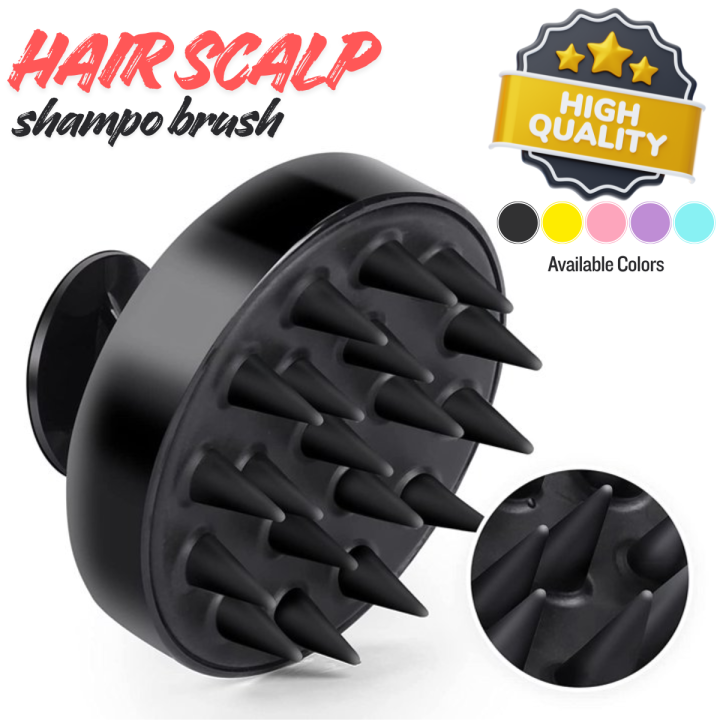 Non-Slip Silicone Scalp Massager Brush – Soft Silicone Bristles for Deep Cleansing, Dandruff Removal & Relaxing Hair Massage | Manual Shampoo Brush & Head Scrubber for Wet/Dry Hair | Anti-Slip Handle Bath Comb for Men & Women Hair Care