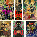 Anime Mob Psycho 100 Poster Retro Kraft Paper Posters and Prints Anime Decor Wall Stickers Home Room Bar Decorative Painting. 