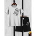Loin Printed Shorts and T Shirts Set for Boys Tracksuit For Mens Summer Tracksuit. 