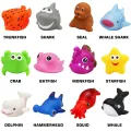4/6/11 Pcs - Soft Rubber Baby Cute Animals Bath Toys Set - Whistle Water Animal Floating Toy For Kids Boys and Girls - Swimming Float Squeeze Sound Kids Wash Play Funny Gift. 