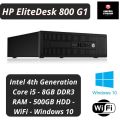 Renewed - HP EliteDesk 800 G1 Desktop PC - Intel 4th Generation Core i5 - 8GB DDR3 RAM - 500GB HDD - WiFi - Windows 10. 