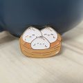 Cartoon Bamboo Steamed Bun Brooch Cute Breakfast Q Version Xiaolongbao Badge All-match Denim Shirt Canvas Accessories Collar Pin Badge Eat Me If You Like. 