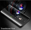 Phone Flip case OPPO A53 Luxury Plating Smart Clear View Makeup Mirror Transparent Cosmetic mirror case for OPPO A53 Flip Back cover Stand Holder  cases. 