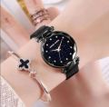 Black Magnetic Chain Strap Tranding In FACEB00K TIKT0K Watch For Girls & Woman. 