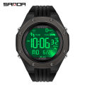 Sanda Men's Watches Sport LED Digital Waterproof Pedometer Wristwatches 6117. 