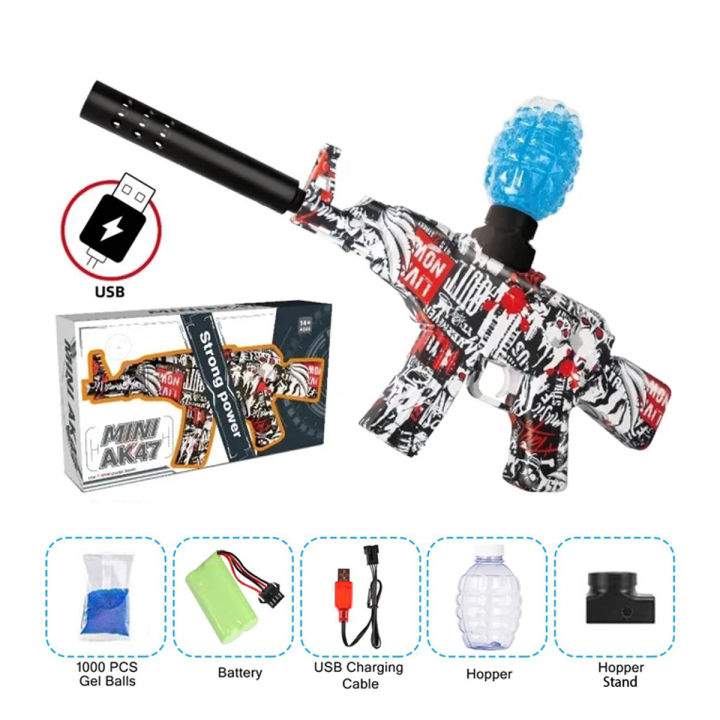 Safe and Fun AK-47 Gel Blaster: Kids' Soft Bullet Shooting Toy for Outdoor Play