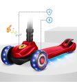 Ferrari Scooty For Kids 3 Wheel Foldable Adjustable Scooter With LED Lights Ferrari Kickboard Heavy Duty For 3to12 Years Kids. 