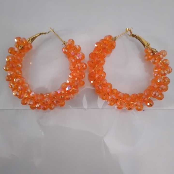 orange color earrings for women