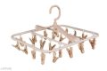 1 Pc Plastic 24 Pins / Clips Laundry Clothesline Clothes Hanging Rack for Clothing Wind-Proof Hook for Drying Undergarments Hanger Baby Cloth Stand Towels & Bras Underwear, Lingerie, Hosiery, Swimsuits and Other Fine Delicate Cloths. 