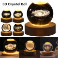 3D Crystal Ball  Night Light 60mm Size– LED Lamp for Bedroom, Home Décor, Gift Idea. 