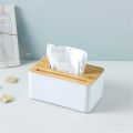 Wooden Tissue Box with Mobile Holder Tissue Box Holder Multifunctional Tissue Box Cover for Bathroom Rectangular Napkin Holder with Smart Phone Slot for End Table ABS Plastic Facial Paper Organizer for Nightstand. 