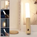 AT - LED USB Wireless Wood Stick Night Light Warm Motion Sensor Wall Lamp Magnetic Corridor Cabinet Wardrobe Light Decor Home Light - 1 Piece. 