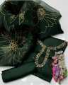 Queens Clothing Store – 3 pc unstitched fancy dress for women – Shamoz Silk Embroidered Shirt & Trouser with Organza Brush Pant Work Dupatta. 