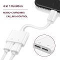 2-in-1 Dual Lightning Headphone Audio Adapter and Charger for iPhone iPad, iPhone Headphone Adapter for iPhone 14/13/12/11/XS/ XS Max/ XR/ X/ 8/8plus /7/7Plus/iPad. 