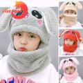 Vist Fox Children Hat Embroidery Face Winter Thermal Girls Neck Warmer Cap. 