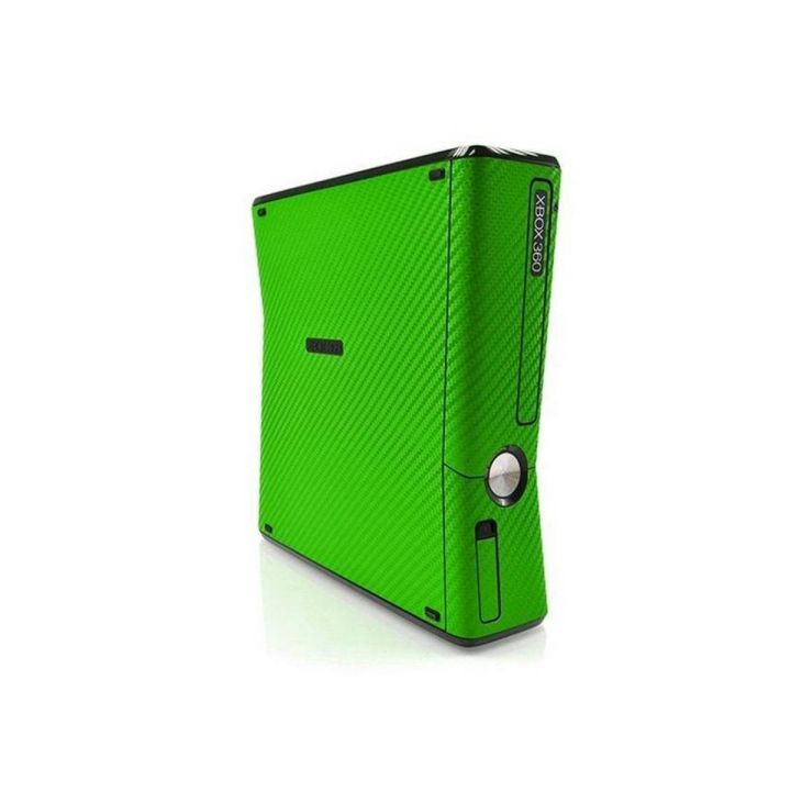 XBOX 360 Slim Green Carbon Fiber Texture Skin
