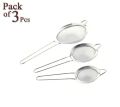 Pack of 3 High Quality Stainless Steel Tea Stainer Set strainer. 