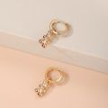 2024 New Fashion Gold Color Earrings CZ Small Hoop Dangle Drop Bear Earring Minimal Jewelry for Women Wedding Accessories Gifts. 