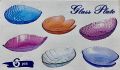 6pcs Leaf Shaped Multi-Coloured Snack Plate For Kidz Leaf Shape 6 Plate /EASY AND TRENDY FOR SERVING & USAGE/6PC Plate SET Pack of 6 Glass plate. 