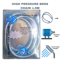 Muslim Shower Chain Pipe 1, 1.2, 1.5, And 2 Meter, Hand shower Toilet Shower hose bath chain Connection chain pipe for bathroom, kitchen, washroom, toilet, Bath shower chain, CP chain, shattaf braided hose flexible rubber hose plumbing hose. 