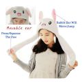 【Happier】 Children Women Warm Plush Rabbit Winter Caps Girls Animals Ear Moving Jumping Hats Kids Cute Bunny Fuzzy Pinch Airbag Funny Hats. 